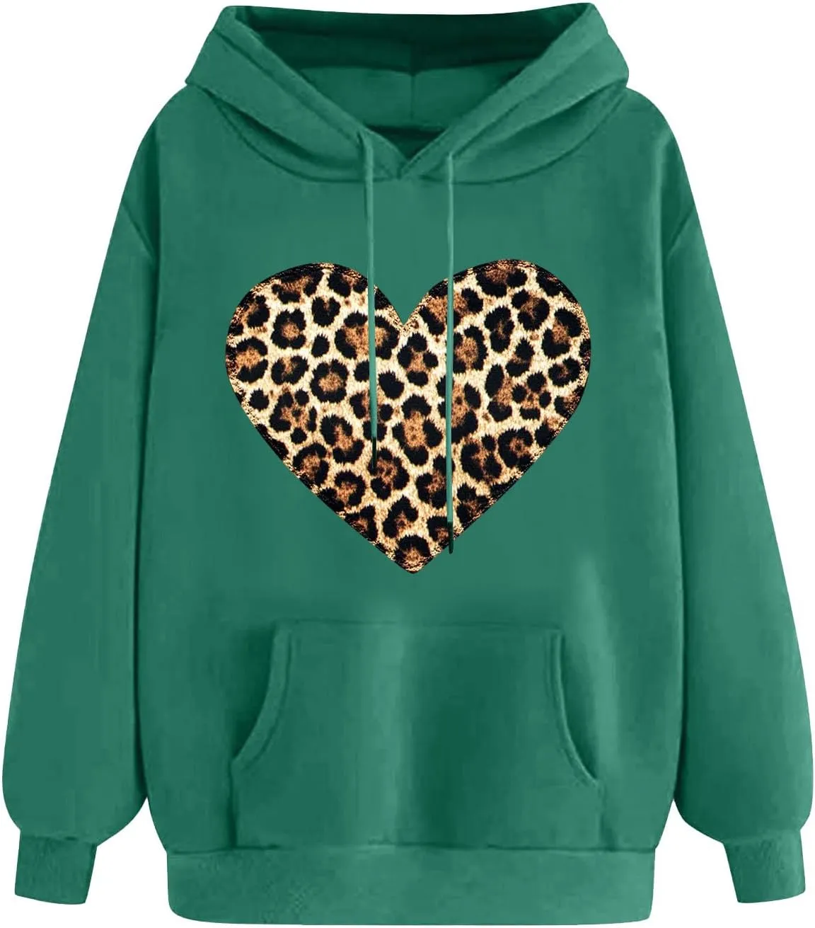 maisdgop Oversized Hoodies for Women Long Sleeve Heart Print Drawstring Hooded Sweatshirts Causal 2025 Valentines Pullover