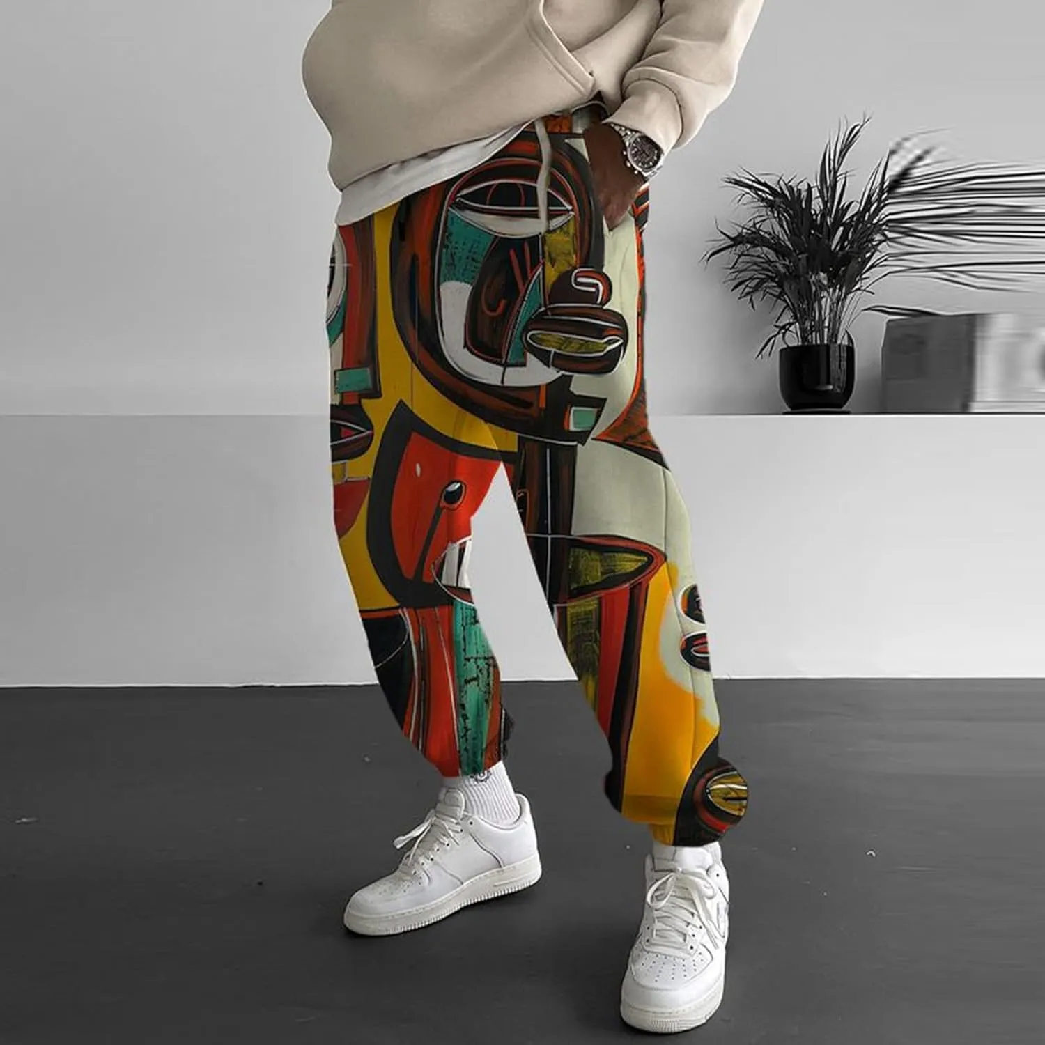 Men Linen Drop Crotch Wide Leg Baggy Harem Pants Sweatpants Mens Drawstring Aladdil Hippie Harem Pants Linen Pants