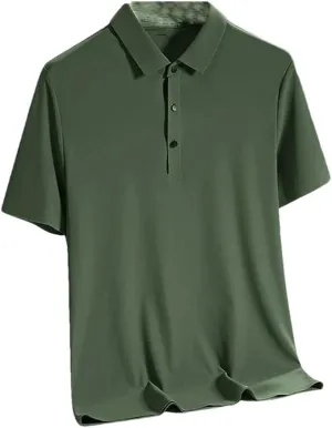 Men Quick Dry Short Sleeve T-Shirts Breathable Cool Ice Silk Polo Shirt Quick Dry Fit Sports Tee