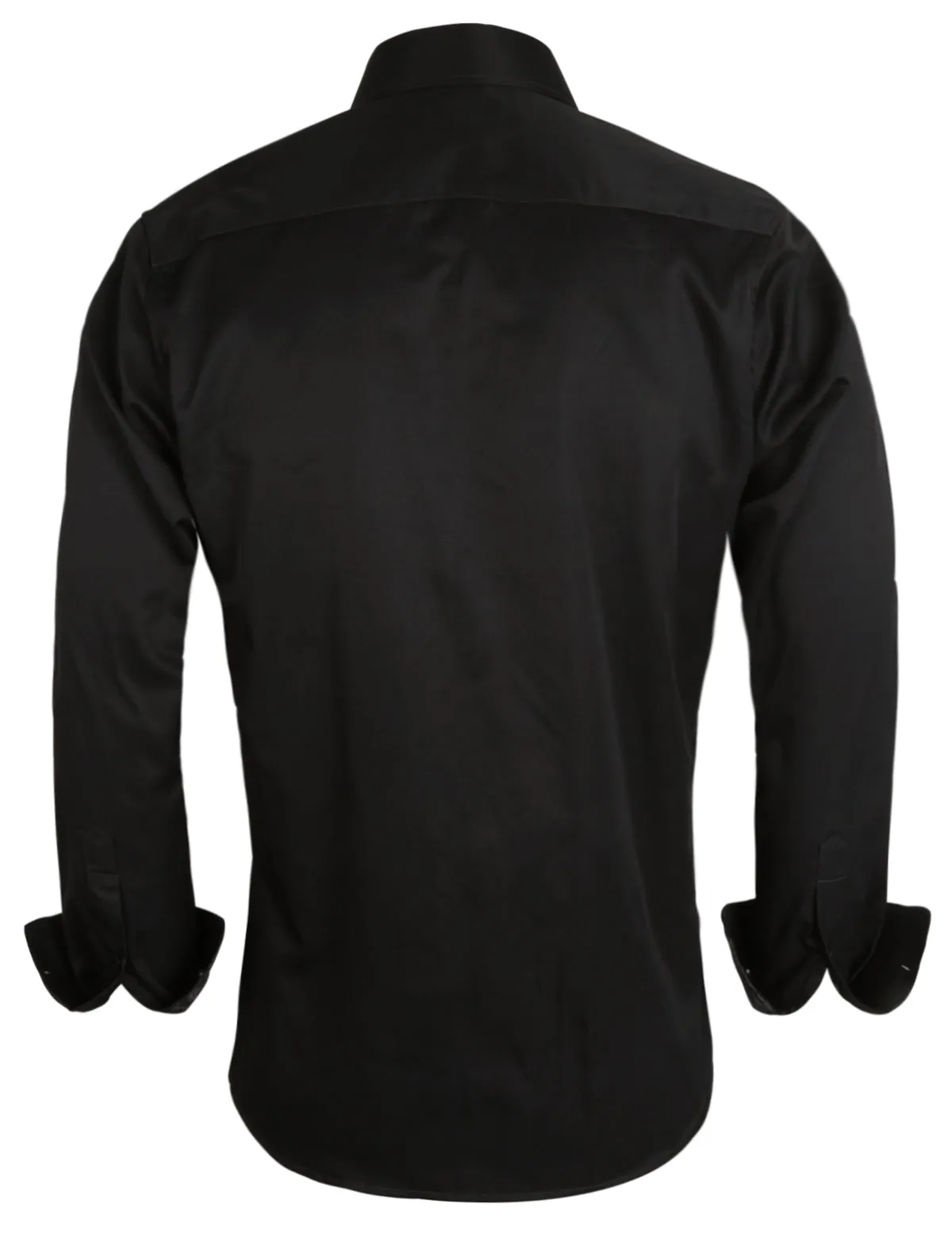 Men's Business Slim Fit Dress Shirt Long Sleeve Patchwork Button-Down Shirt, 004-Black Gray