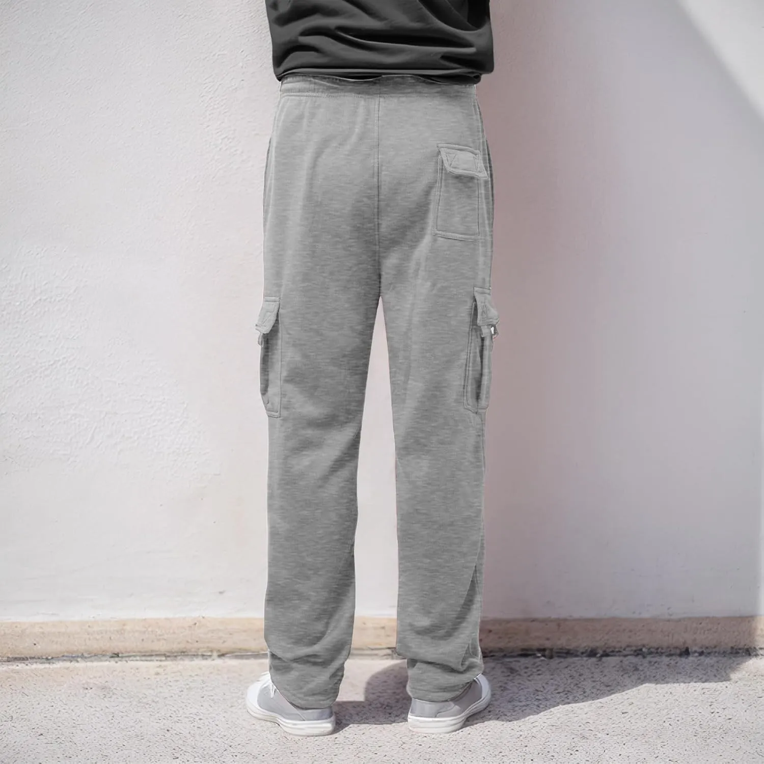 Men's Casual Cargo Pants Hiking Pants Elastic Waist Drawstring Stretch Joggers Sweatpants Athletic Pants Overalls