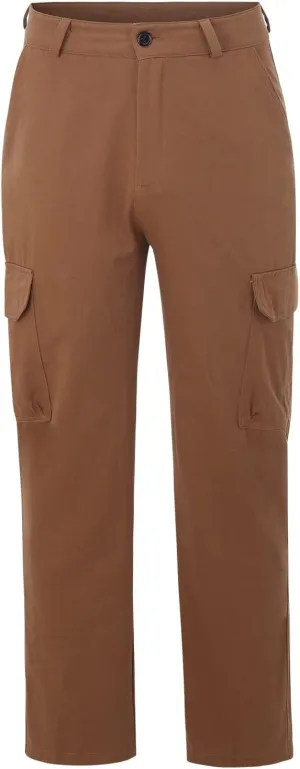 Mens Casual Cargo Pants Solid Color Cotton Linen Trousers Straight Leg Joggers Outdoor Wearing Pants with Pockets
