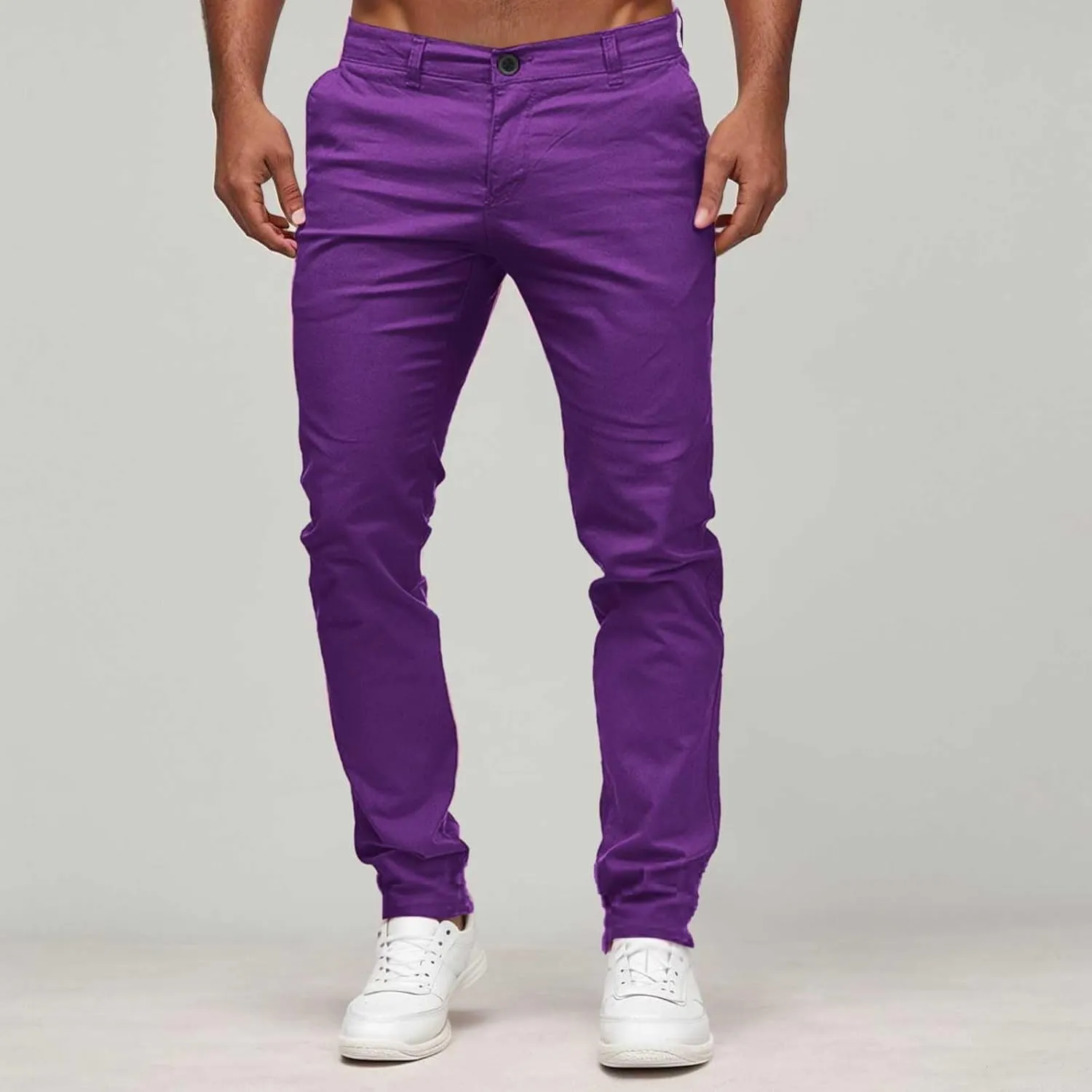 Mens Chinos Dress Pants Slim Fit Skinny Stretch Casual Pants Lightweight Comfy Hiking Travel Slacks Trousers 2024