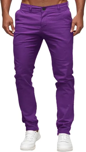 Mens Chinos Dress Pants Slim Fit Skinny Stretch Casual Pants Lightweight Comfy Hiking Travel Slacks Trousers 2024