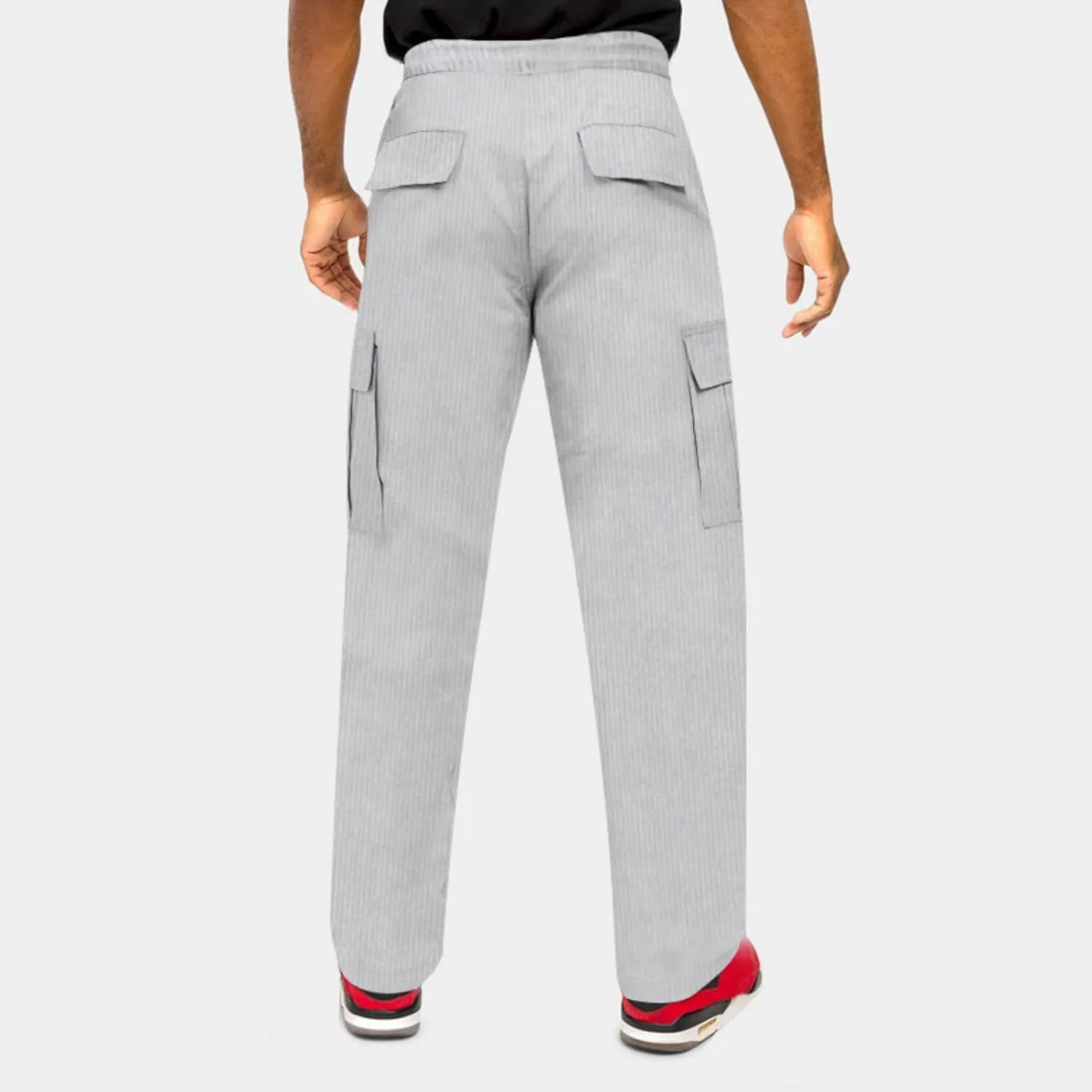 Men's Corduroy Pants Elastic Drawstring Track Pants Slim Fit Straight Leg Sweatpants Outdoor Casual Hiking Sweatpant