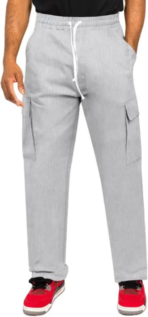Men's Corduroy Pants Elastic Drawstring Track Pants Slim Fit Straight Leg Sweatpants Outdoor Casual Hiking Sweatpant