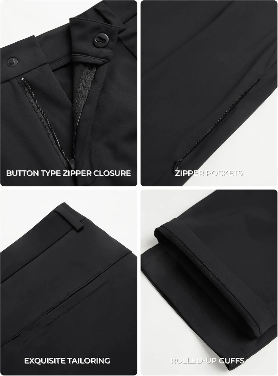 Men's Dress Stretch Pants with 5 Pockets Golf Pants Lightweight Travel Work Joggers Pants