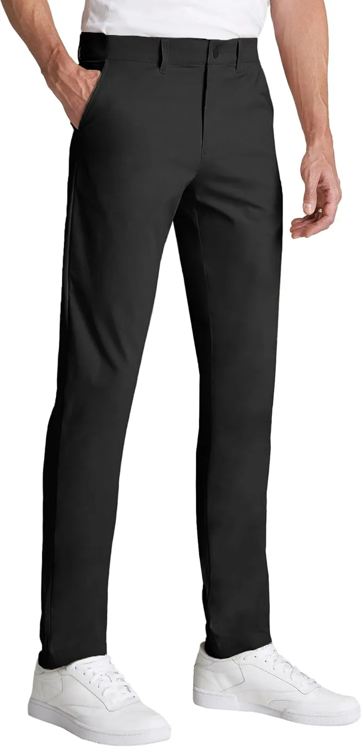 Men's Dress Stretch Pants with 5 Pockets Golf Pants Lightweight Travel Work Joggers Pants