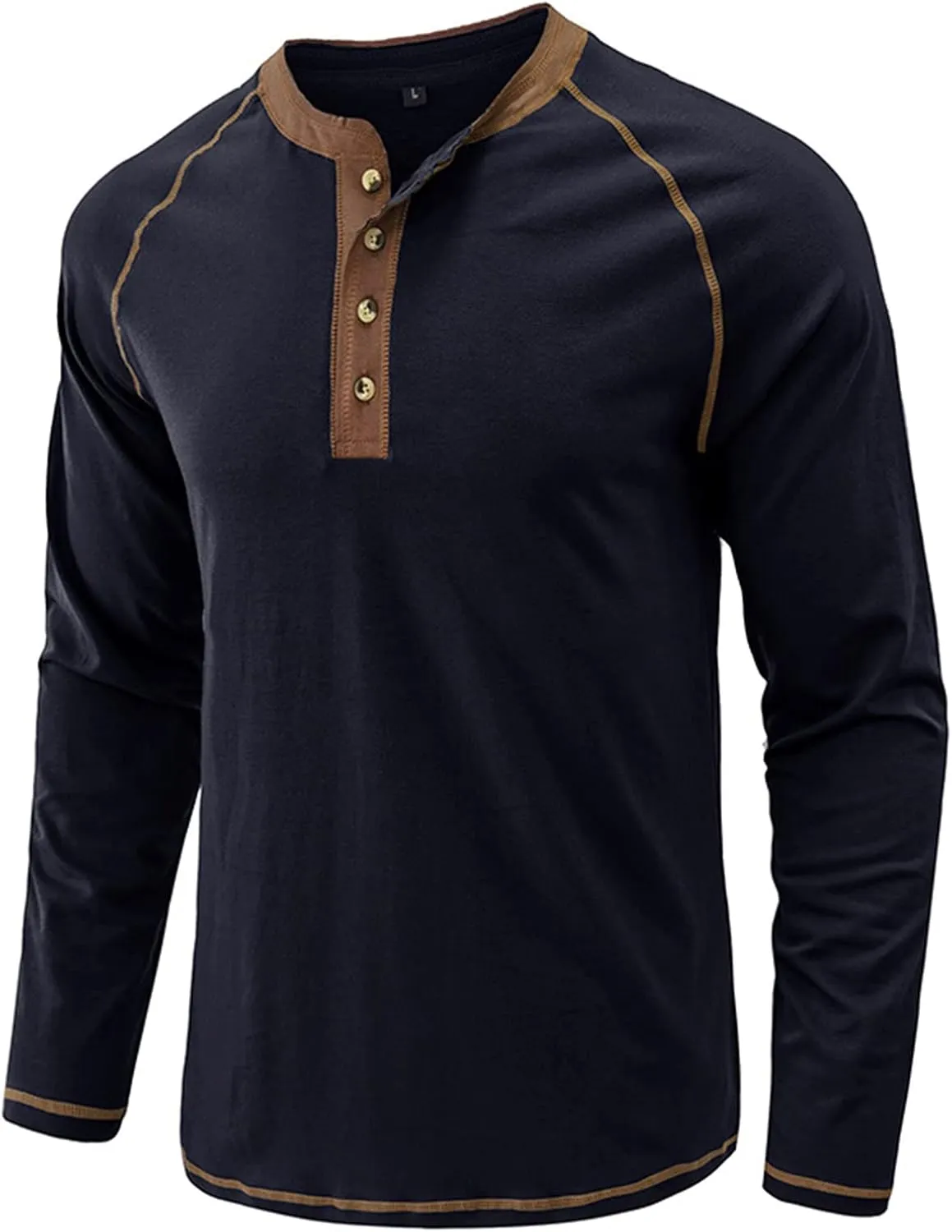 Men's Henley Shirt Long Sleeve Thermal Underwear Henley Top Casual Slim Fit Lightweight 5 Button T Shirts