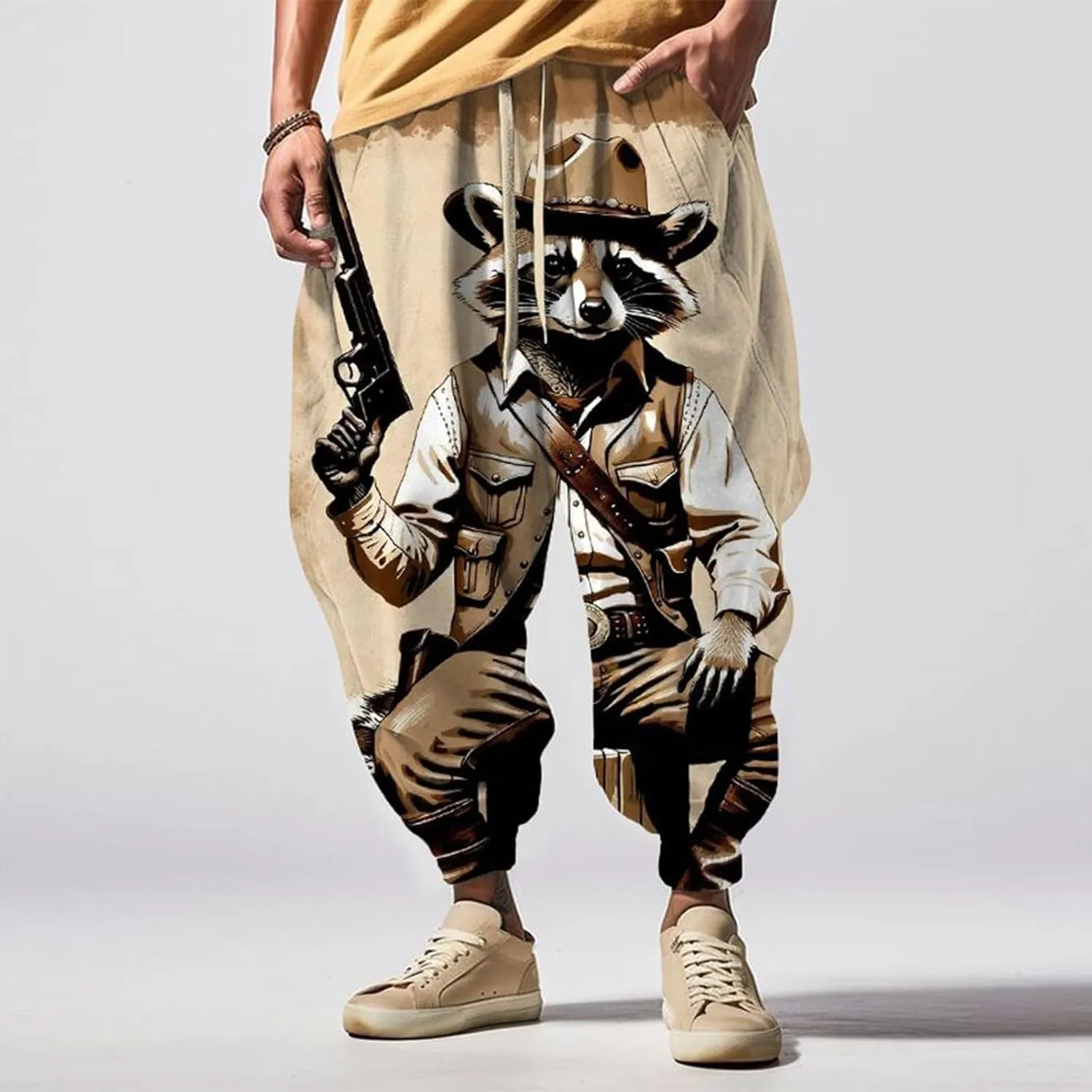 Mens Linen Harem Drawstring Pants Feel Casual Sweatpants Cotton Joggers Men Hakama Pants Men Cloud Strife