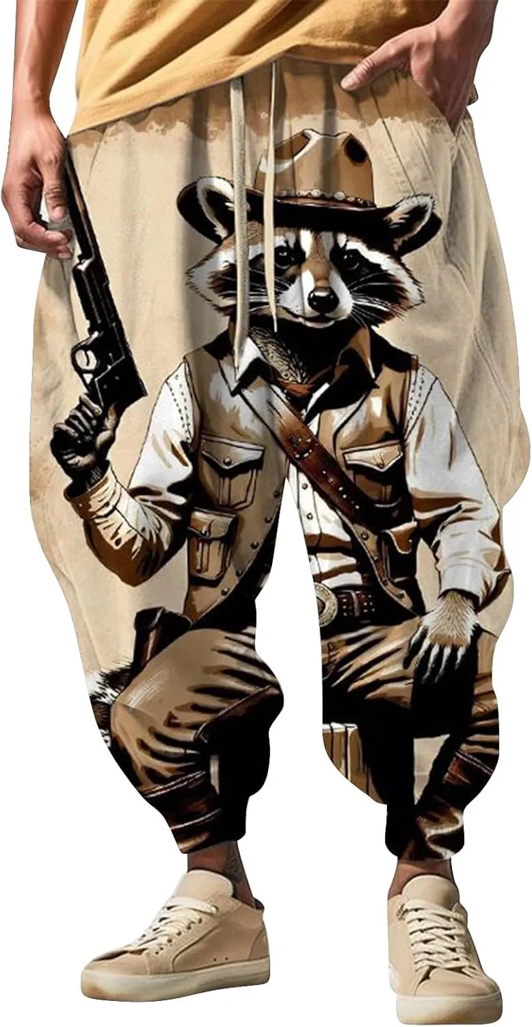 Mens Linen Harem Drawstring Pants Feel Casual Sweatpants Cotton Joggers Men Hakama Pants Men Cloud Strife
