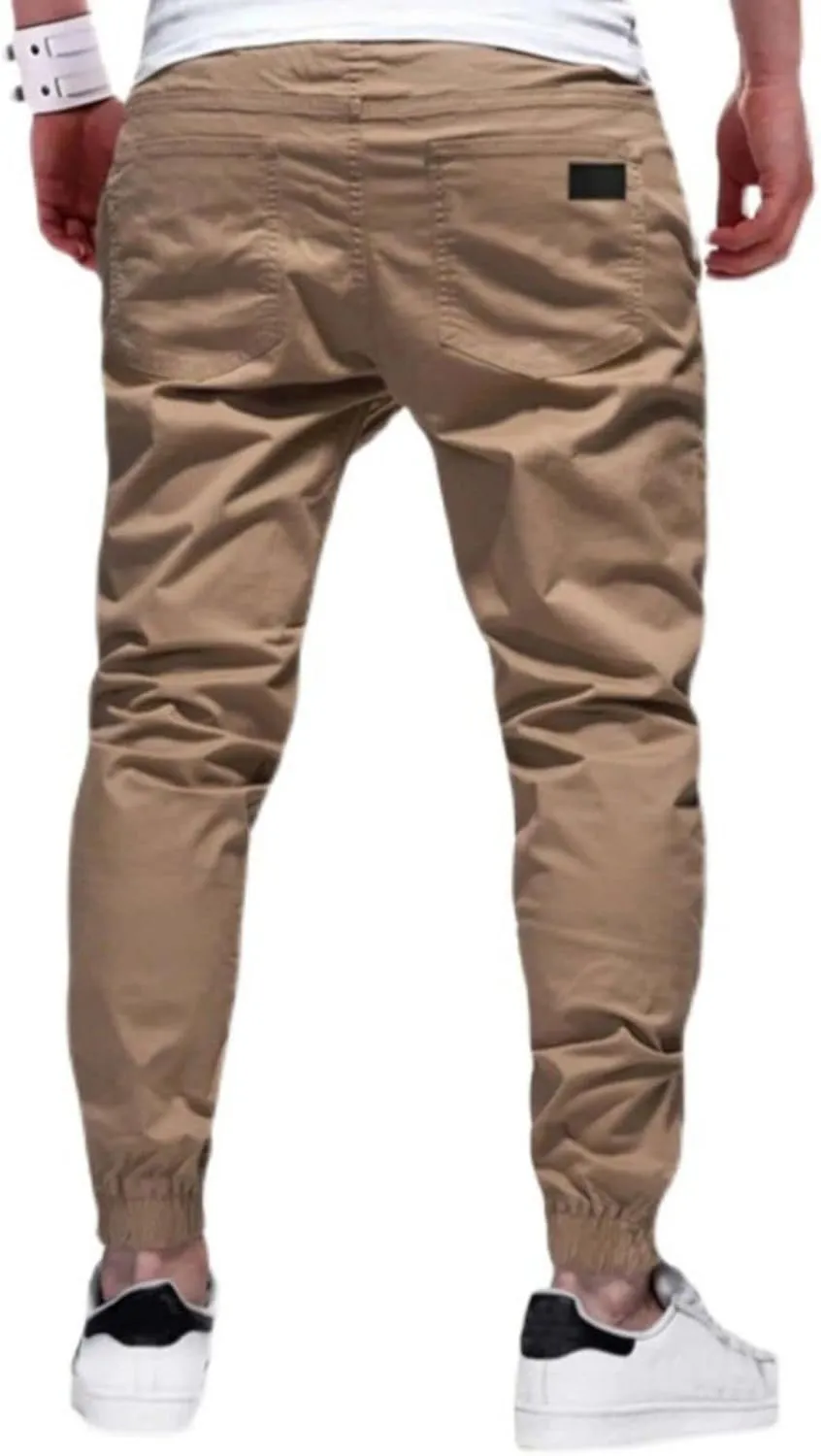 Men's Outdoor Jogging Casual Joggers Pants Slim Fit Workout Cargo Pant Straight Hiking Running Track Sweatpants