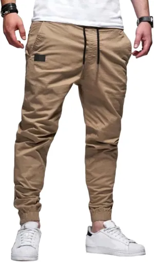 Men's Outdoor Jogging Casual Joggers Pants Slim Fit Workout Cargo Pant Straight Hiking Running Track Sweatpants