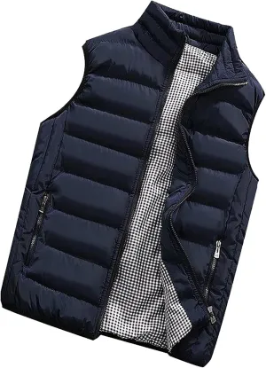 Men's Outerwear Vests Winter Padded Cotton Vest Coats Sleeveless Thick Warm Jacket Outdoor Casual Vest Tops