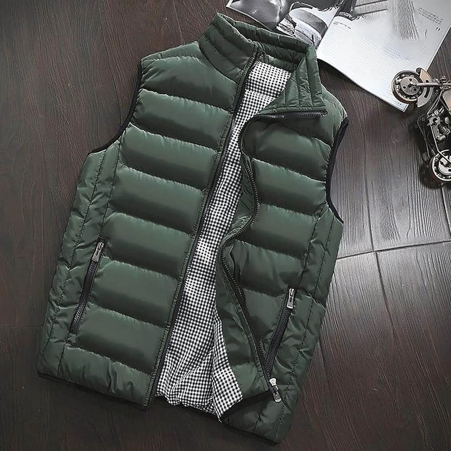 Men's Outerwear Vests Winter Padded Cotton Vest Coats Sleeveless Thick Warm Jacket Outdoor Casual Vest Tops