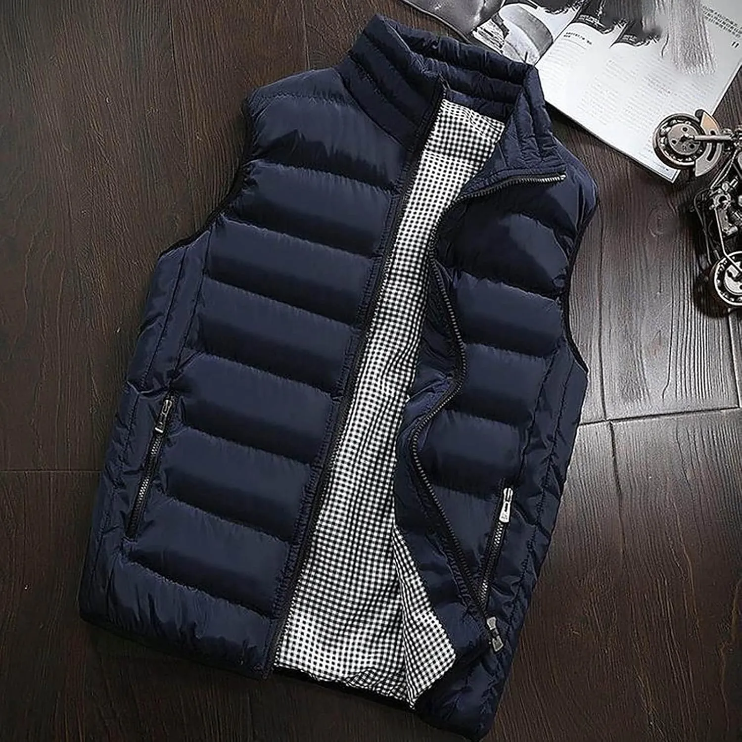 Men's Outerwear Vests Winter Padded Cotton Vest Coats Sleeveless Thick Warm Jacket Outdoor Casual Vest Tops
