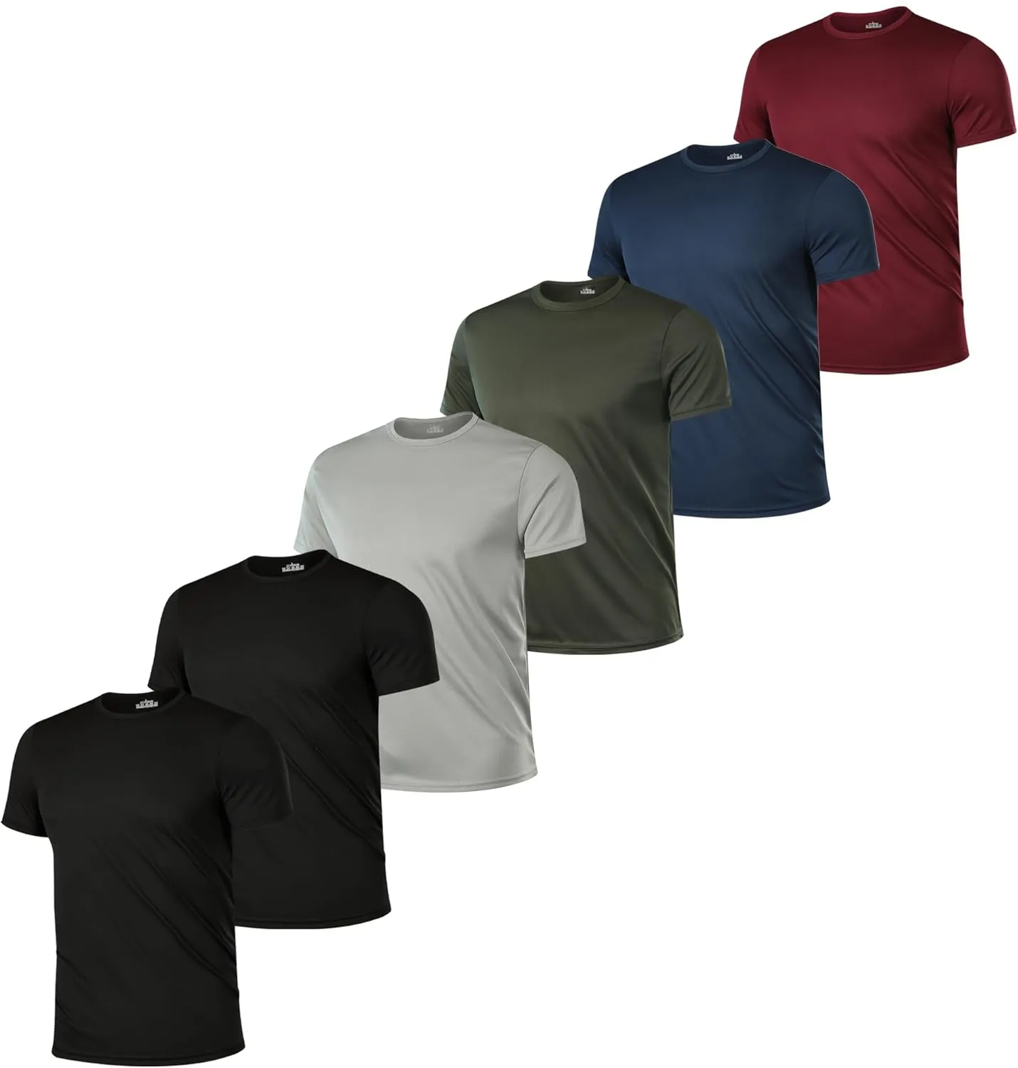 Mens Running Gym Workout Short Sleeve Dry Fit Moisture Wicking Crew Neck T Shirts Athletic Sport Tee Tops