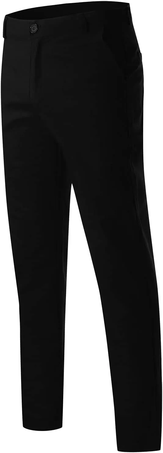 Men's Slim Fit Basic Stretchable Cotton Chino Pant Casual Long Trousers Jogger Pants Golf Clothes