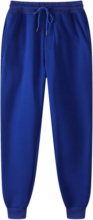Men's Sweatpants with Pockets Drawstring Casual Fleece Joggers Loose Fit Open Bottom Athletic Cinch Bottoms for Men