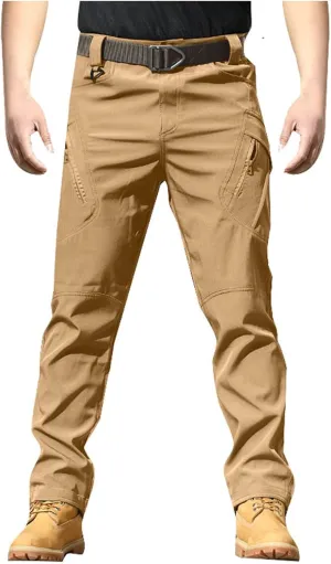 Men's Tactical Cargo Pants Hiking Joggers Running Workout Gym Track Golf Pants Summer Lightweight Trousers