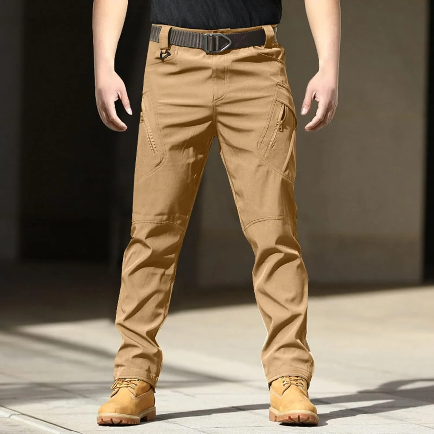 Men's Tactical Cargo Pants Hiking Joggers Running Workout Gym Track Golf Pants Summer Lightweight Trousers
