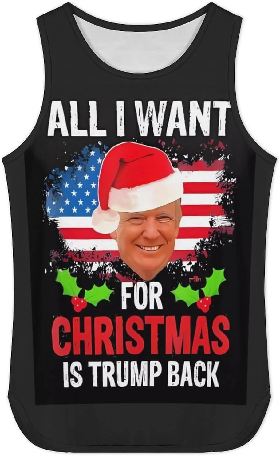 Mens Tank Tops Trump Casual Summer T-Shirts Beach Sleeveless Shirt Lightweight Casual Tee Shirt