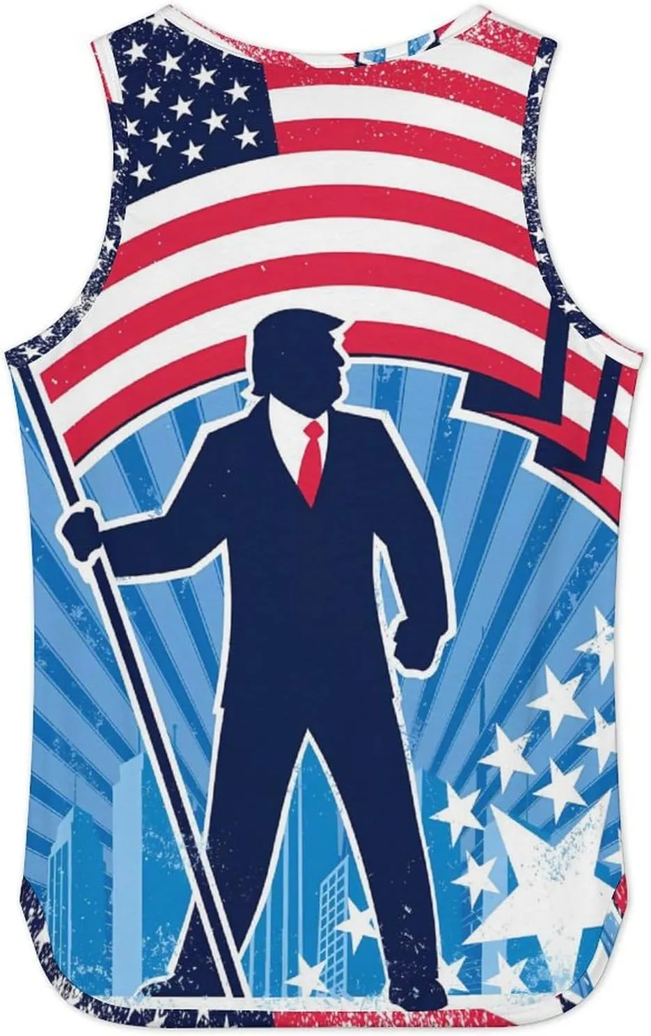 Mens Tank Tops Trump Casual Summer T-Shirts Beach Sleeveless Shirt Lightweight Casual Tee Shirt