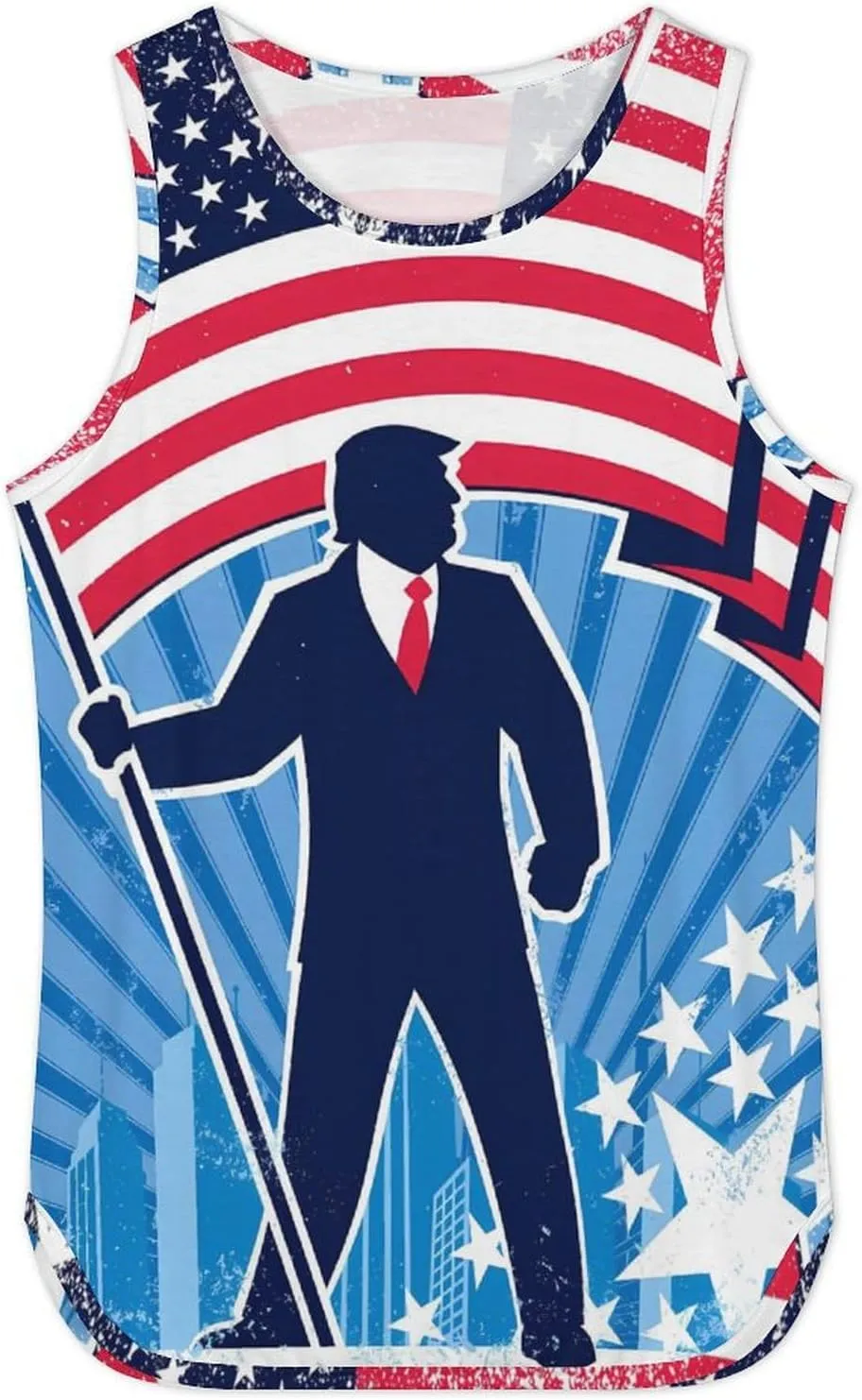 Mens Tank Tops Trump Casual Summer T-Shirts Beach Sleeveless Shirt Lightweight Casual Tee Shirt