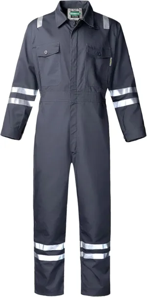 Men's Work Coverall High Visibility Overalls Mechanics Coveralls Workwear Jumpsuit with Multi Pockets