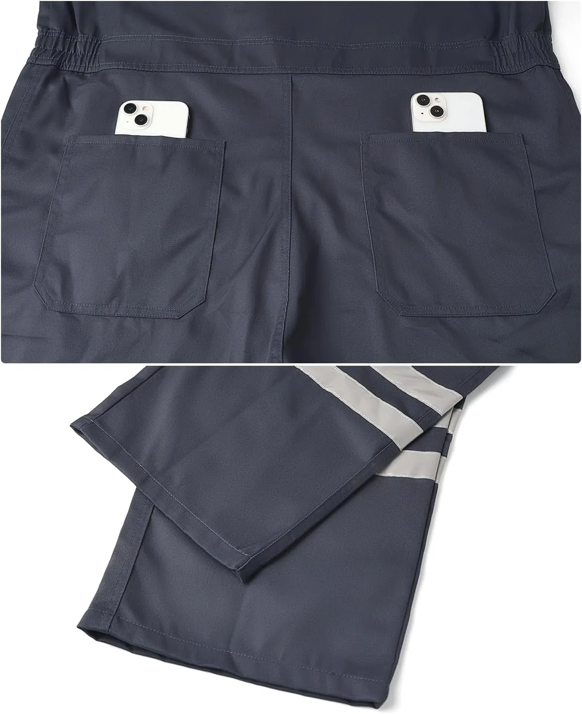 Men's Work Coverall High Visibility Overalls Mechanics Coveralls Workwear Jumpsuit with Multi Pockets