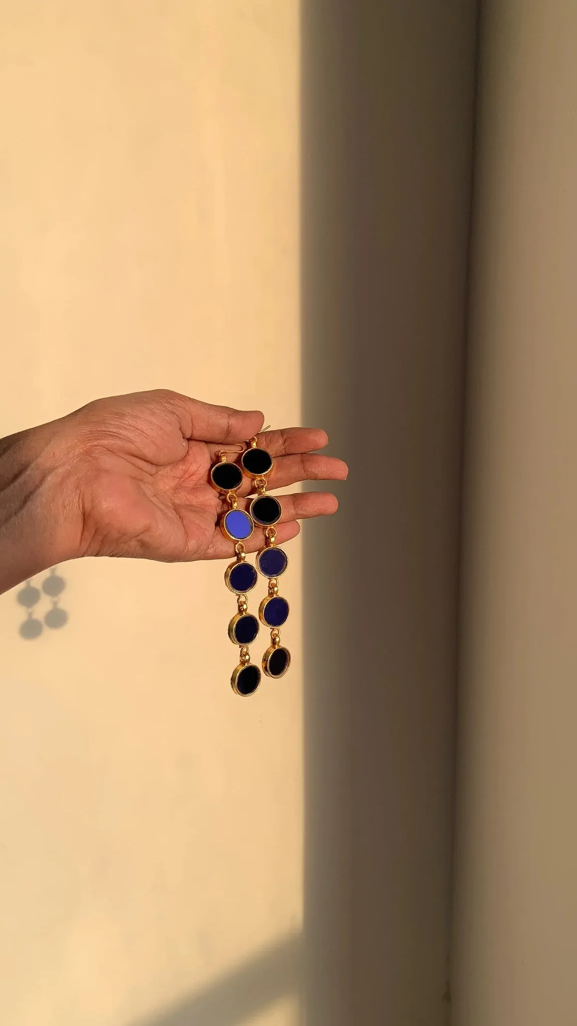 Nura Royal Blue Gold Plated Earrings