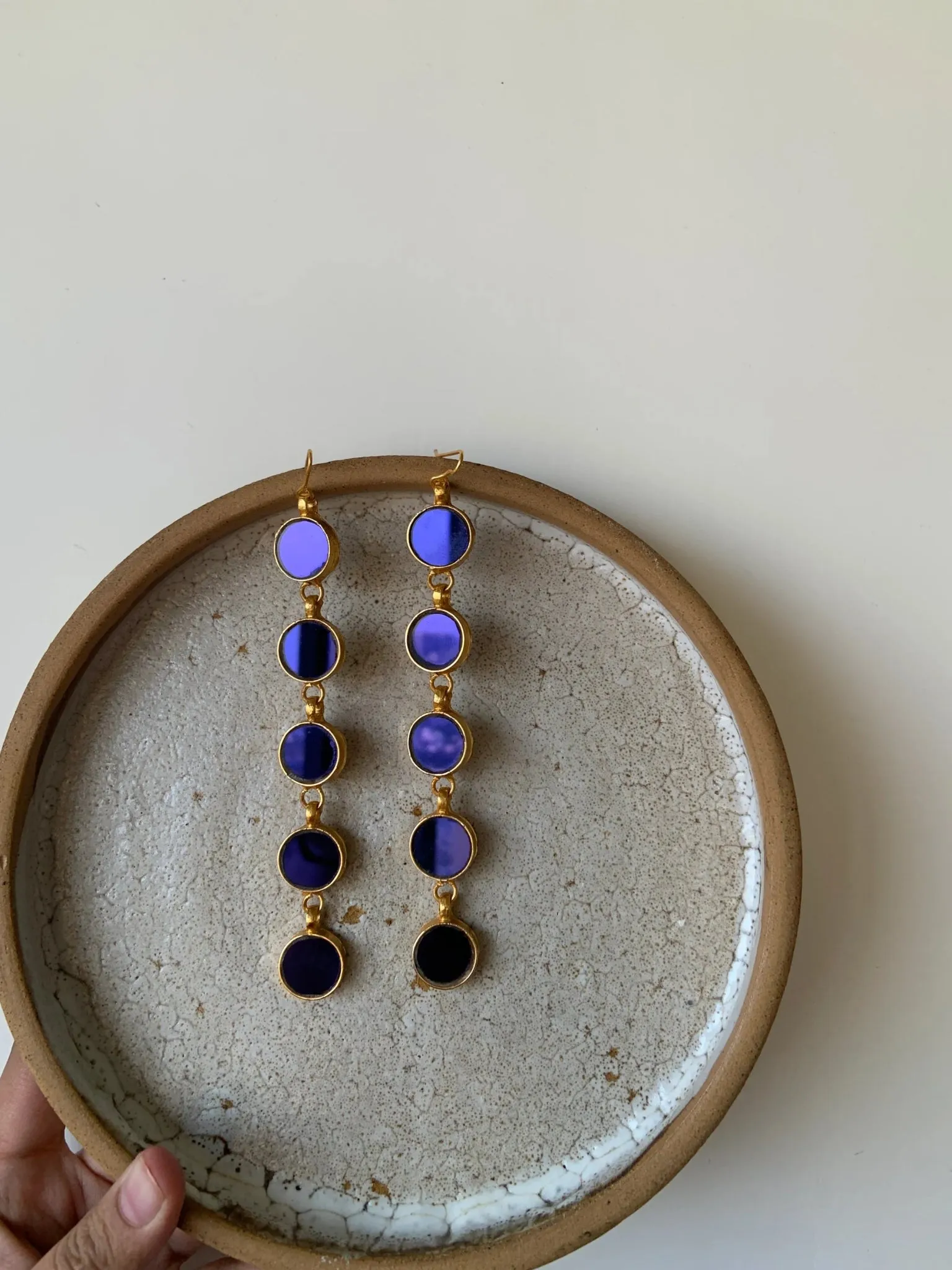 Nura Royal Blue Gold Plated Earrings