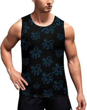 Octopus Men's Tank Tops Summer Sleeveless T-Shirts Gym Workout Tee Casual Beach Tee