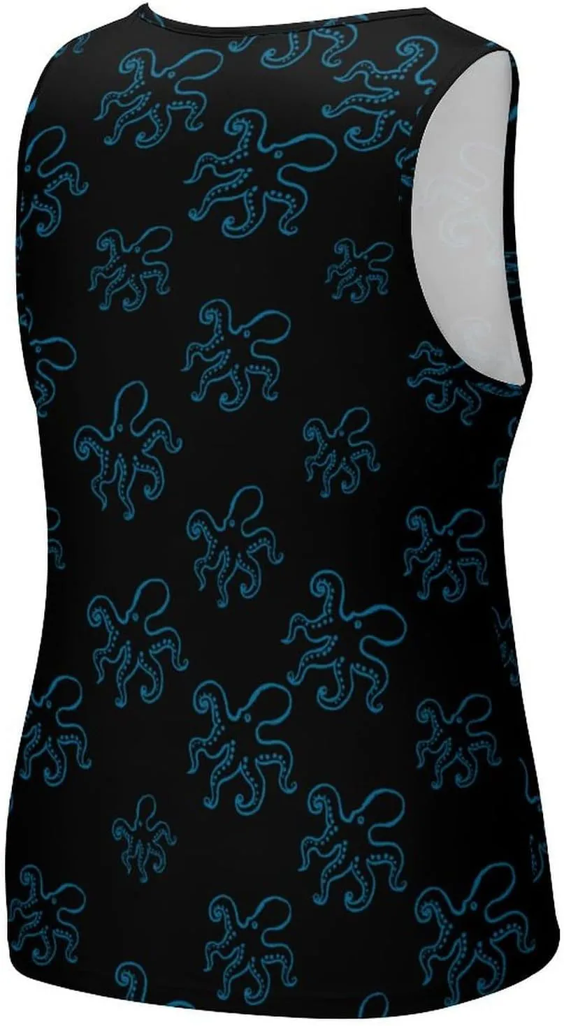 Octopus Men's Tank Tops Summer Sleeveless T-Shirts Gym Workout Tee Casual Beach Tee