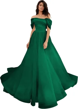 Off Shoulder Tulle Wedding Dresses Puffy Prom Dresses Long Ball Gown Dresses for Women