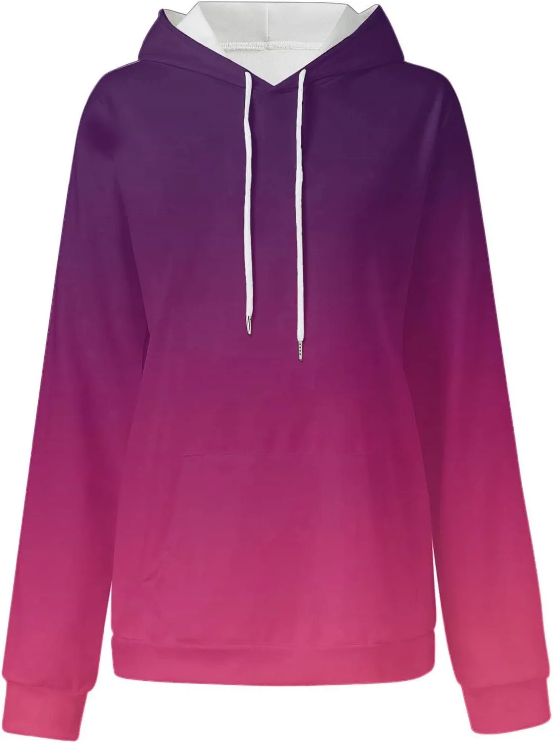 Oversized Sweatshirt for Women Gradient Pullover Hoodies Drawstring Fashion Y2K Hooded Tops Sweatshirts with Pockets