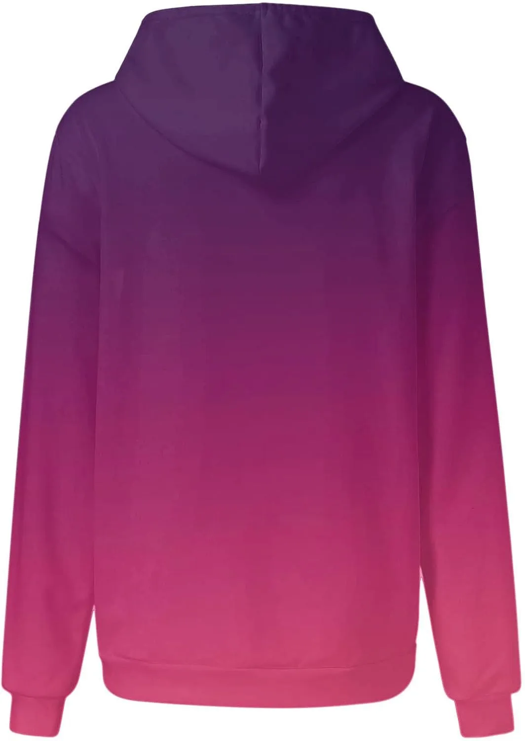Oversized Sweatshirt for Women Gradient Pullover Hoodies Drawstring Fashion Y2K Hooded Tops Sweatshirts with Pockets