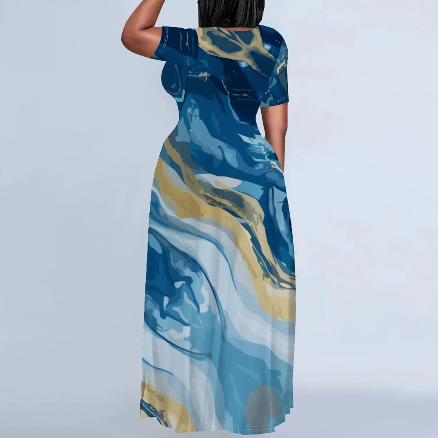 Plus Size Maxi Summer Dress 90 s Outfits for Women Neon Loose Cute Dress