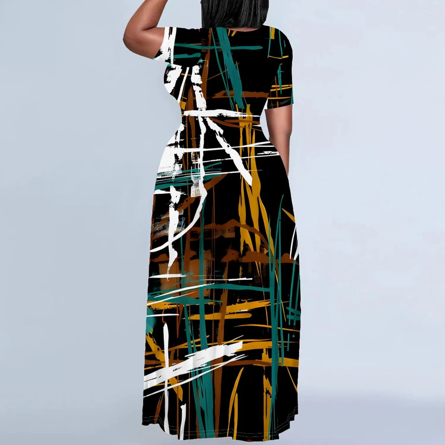 Plus Size Maxi Summer Dress 90 s Outfits for Women Neon Loose Cute Dress