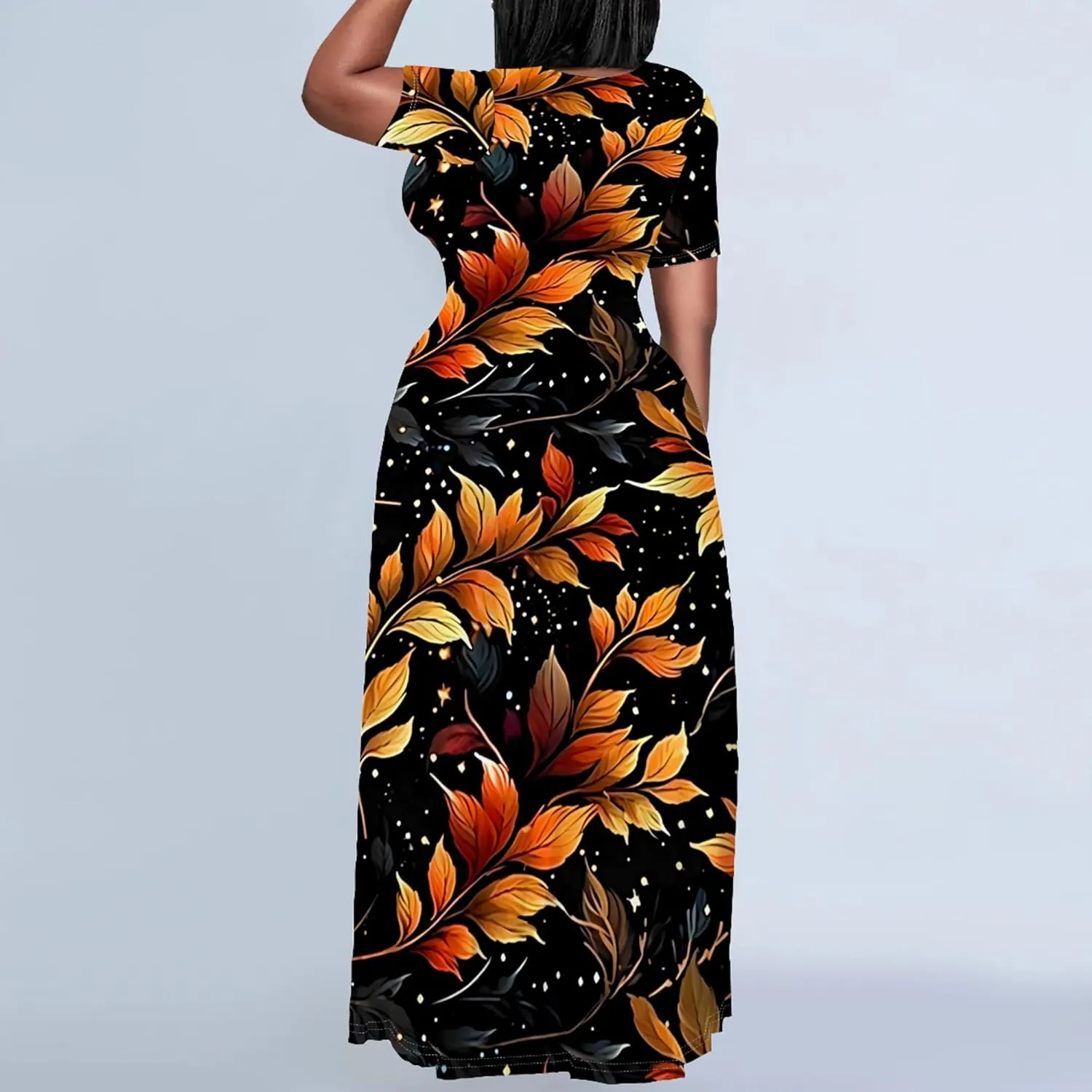 Plus Size Maxi Summer Dress 90 s Outfits for Women Neon Loose Cute Dress