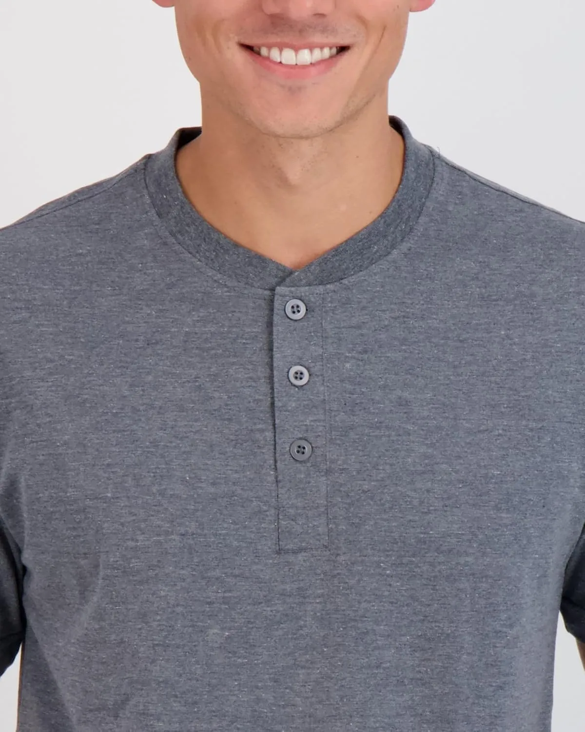 Real Essentials 3 Pack: Men's Cotton Short & Long Sleeve Henley T-Shirt Performance Activewear (Available in Big & Tall)
