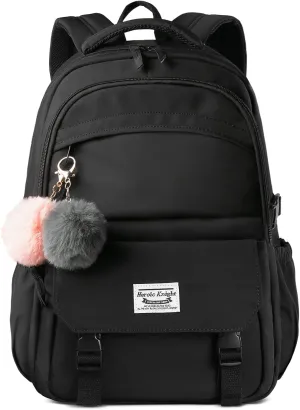 School Backpack Laptop Computer Backpack 15.6 inch Anti-theft Big Daypack Casual Bag Travel Bookbag Aesthetic Cute Backpacks for College Large Backpacks Purse for Boy Girl Teen Women Men Student-Black