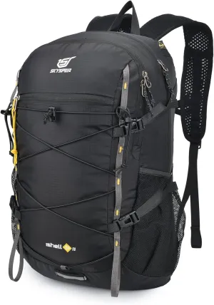 SKYSPER Packable Hiking Backpack 30L Lightweight Daypack Travel Backpacks for Women MenBlack