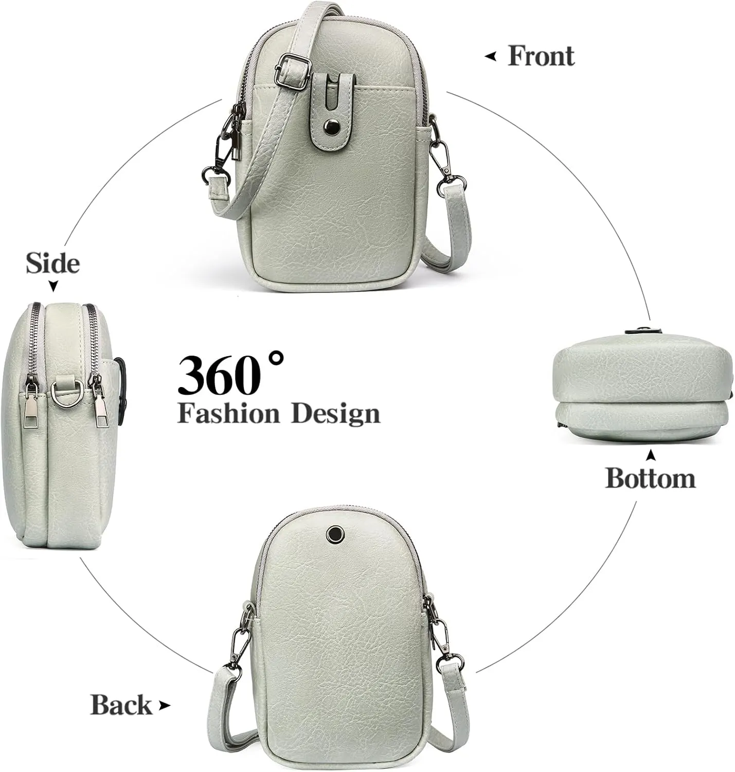 Small Crossbody Bags for Women Leather Cell Phone Purse Bag Wallet Shoulder Handbags with Adjustable Strap