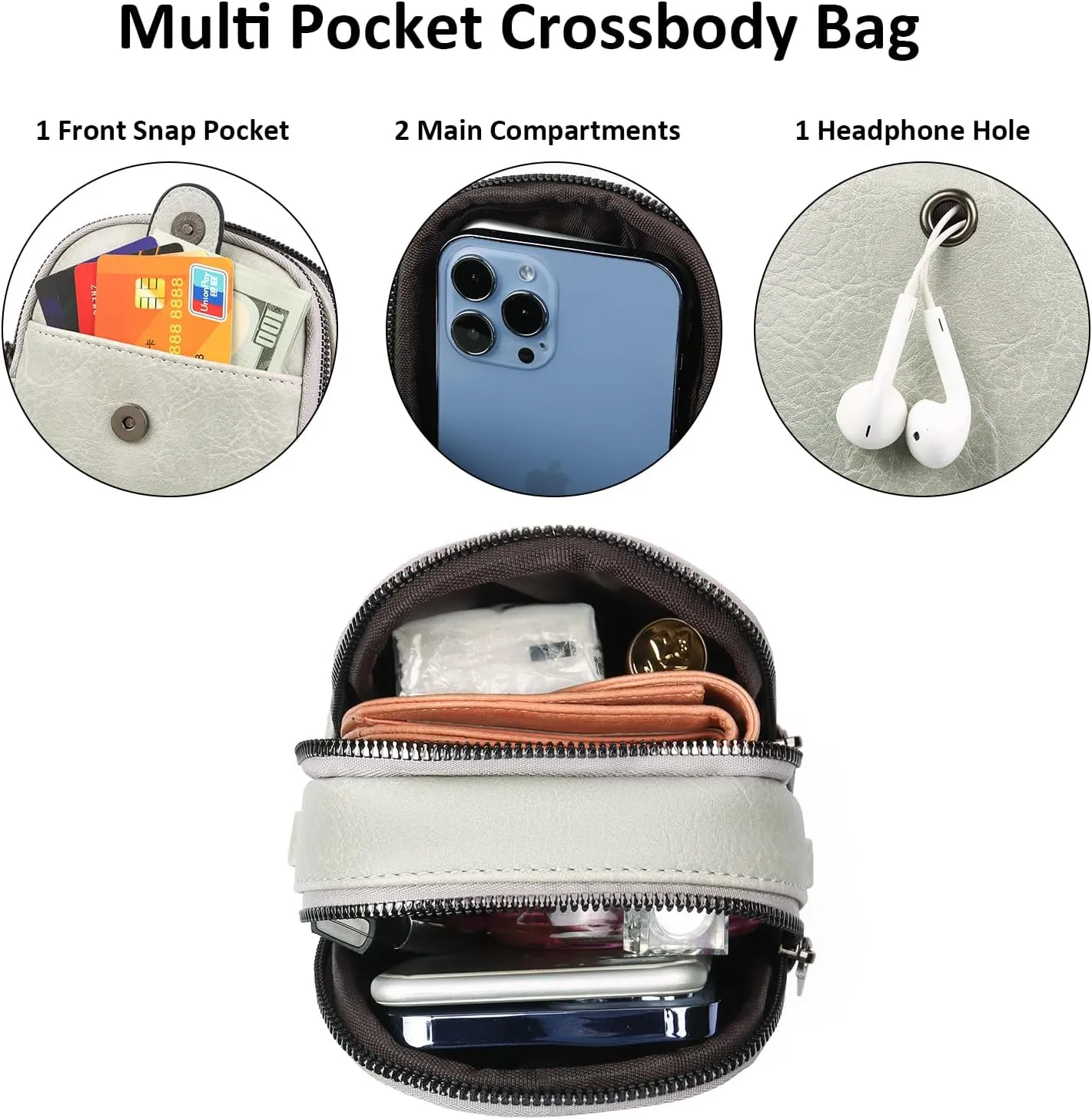 Small Crossbody Bags for Women Leather Cell Phone Purse Bag Wallet Shoulder Handbags with Adjustable Strap