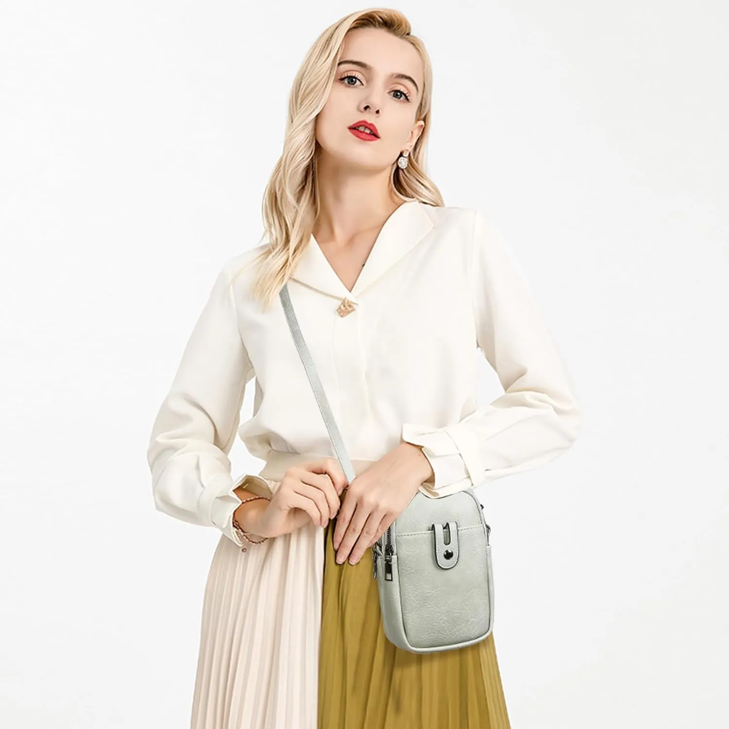 Small Crossbody Bags for Women Leather Cell Phone Purse Bag Wallet Shoulder Handbags with Adjustable Strap