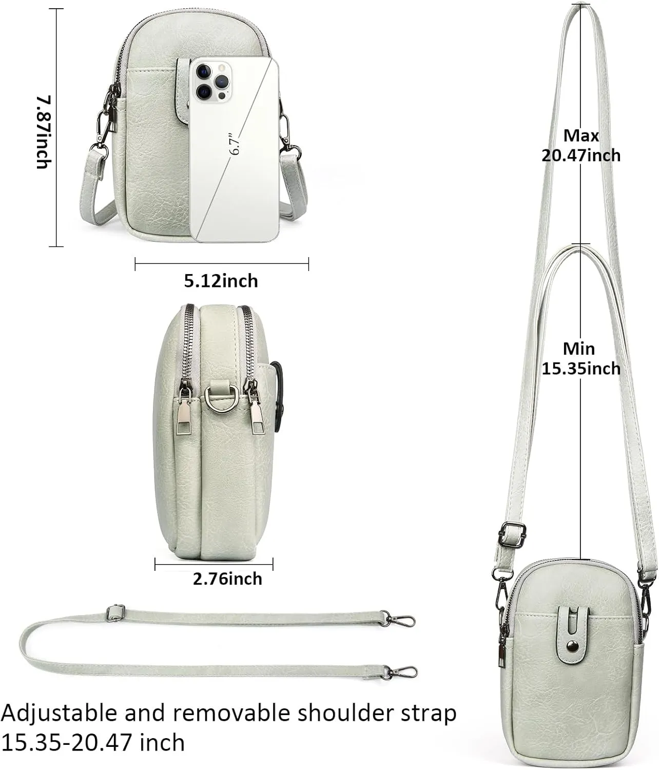 Small Crossbody Bags for Women Leather Cell Phone Purse Bag Wallet Shoulder Handbags with Adjustable Strap
