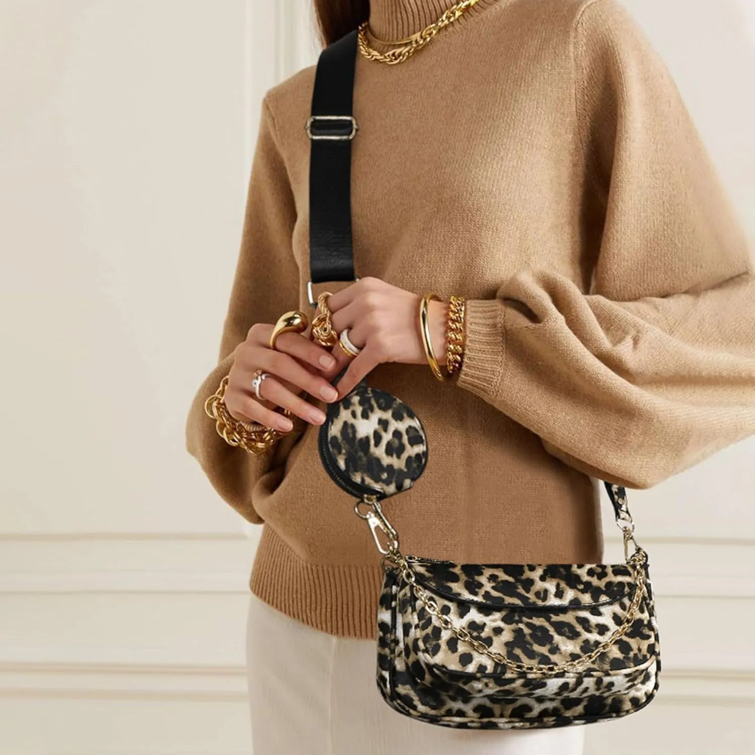 Small Crossbody Bags for Women with Coin Purse Multi Pochette PU Leather Designer Shoulder Handbag 3pcs Set