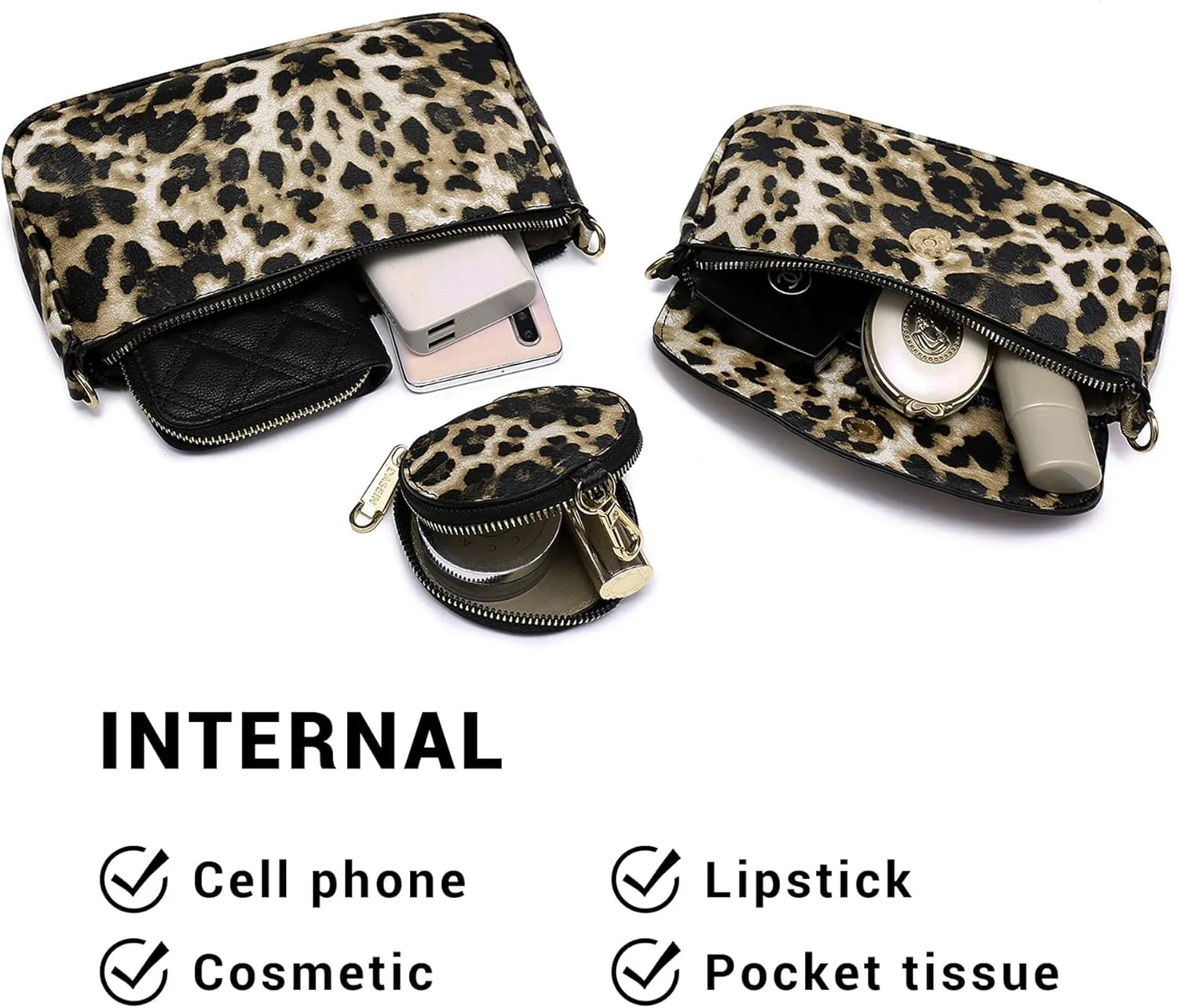Small Crossbody Bags for Women with Coin Purse Multi Pochette PU Leather Designer Shoulder Handbag 3pcs Set