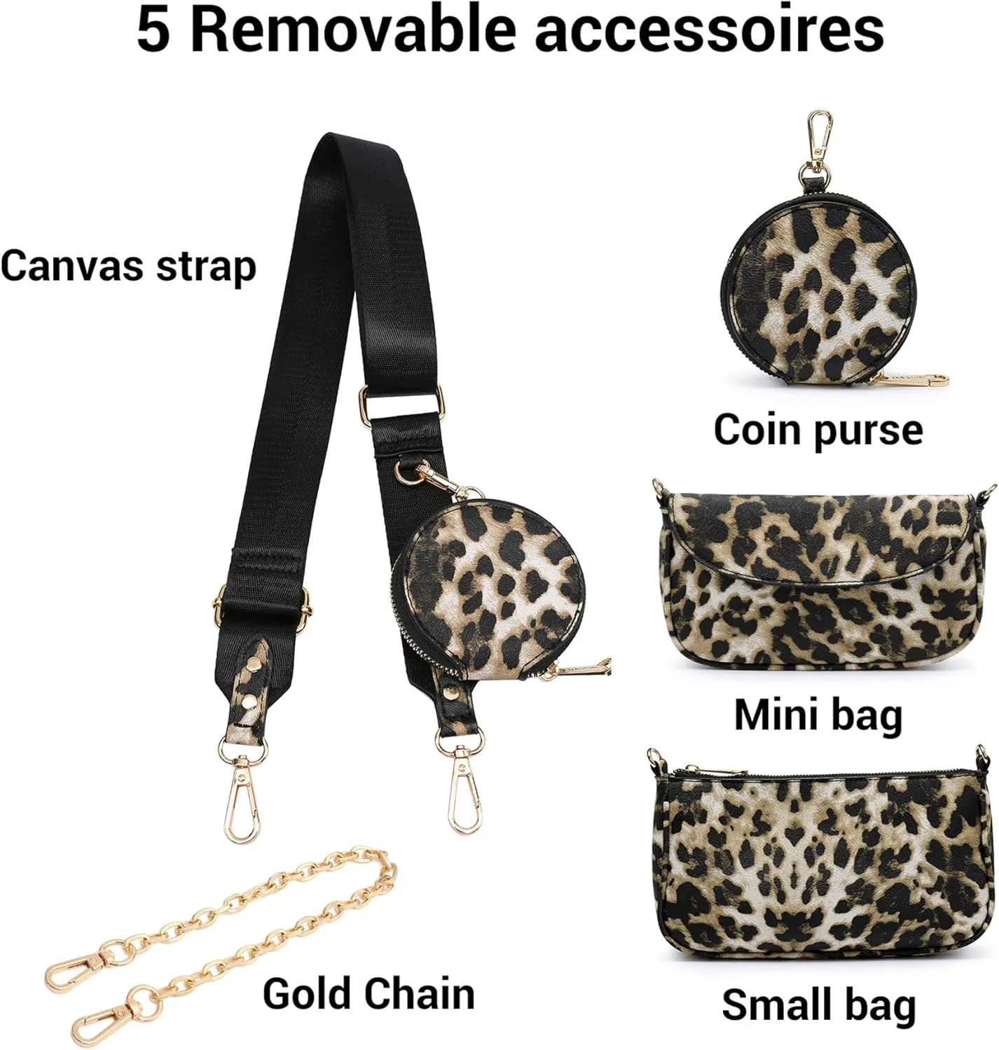 Small Crossbody Bags for Women with Coin Purse Multi Pochette PU Leather Designer Shoulder Handbag 3pcs Set